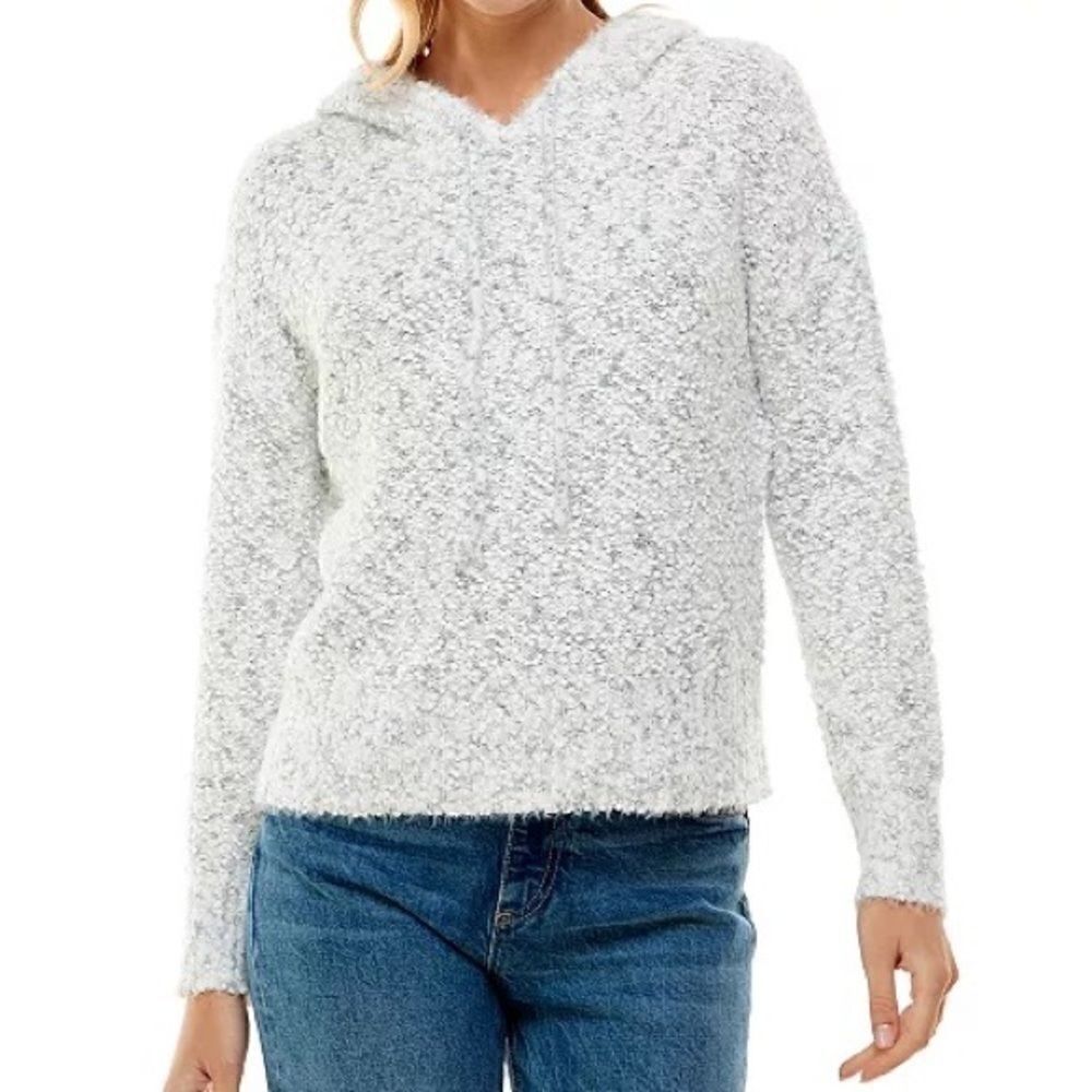 ULTRA FLIRTJuniors' Space-Dyed Hoodie Sweater, pull over Size XL New